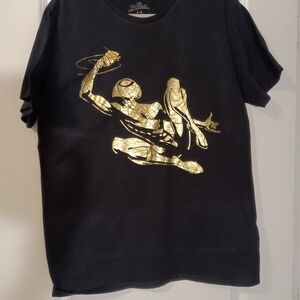 Black T-Shirt with Gold Spider-Man Graphic